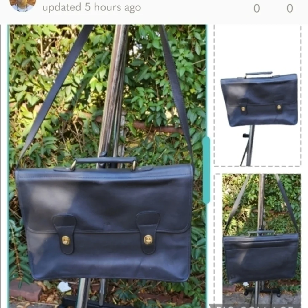 Black Leather turnkey briefcase NEW‎